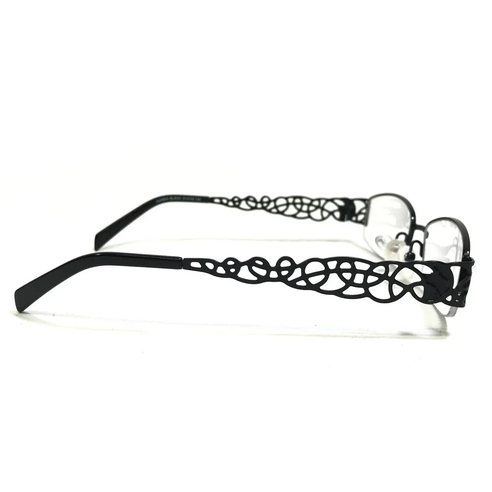 Eight to Eighty Eyeglasses Frames WANDA BLACK Rectangular Half Rim 51-18-135